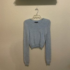 Fuzzy baby blue sweater